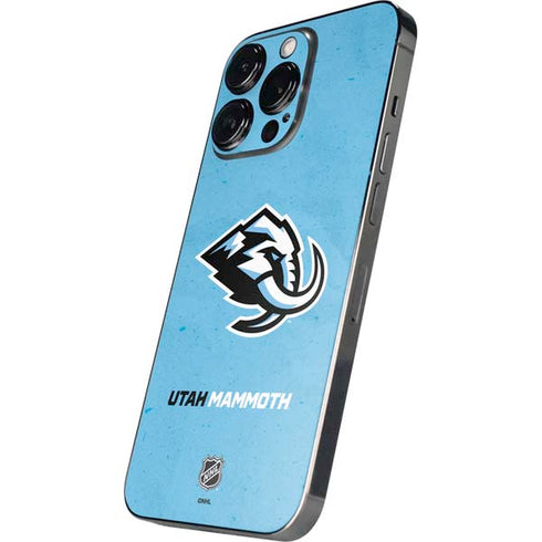 NHL Utah Mammoth Distressed Blue iPhone 16 Pro Skin